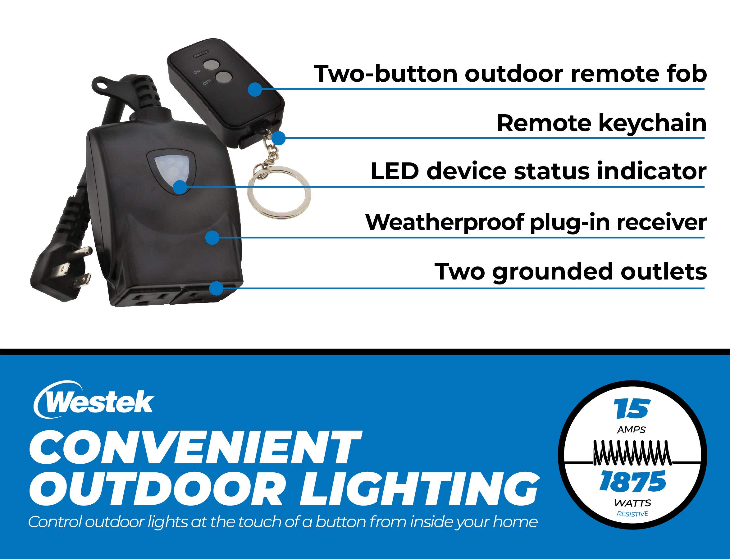Foto 5 pulgar | Kit De Interruptores De Toma De Control Remoto Para Exteriores Westek Rfk326lc - Venta Internacional.