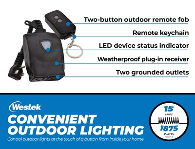Foto 4 | Kit De Interruptores De Toma De Control Remoto Para Exteriores Westek Rfk326lc - Venta Internacional.