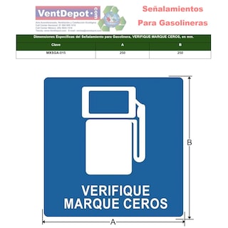 Foto 2 | Señal Para Estación De Servicio Ventdepot Mxsga-015 1 Pieza Multicolor