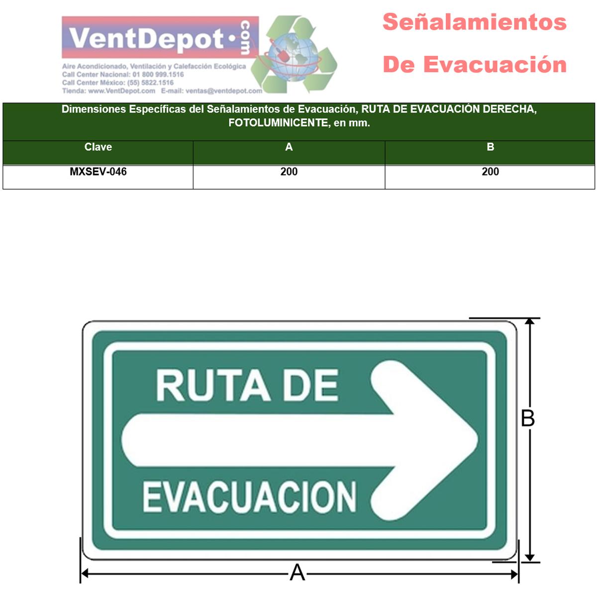 Foto 2 | Señalamieinto Salida De Emergencia Ventdepot Mxsev-046 1 Pieza Multicolor
