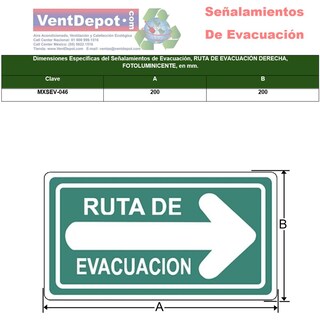 Foto 2 | Señalamieinto Salida De Emergencia Ventdepot Mxsev-046 1 Pieza Multicolor