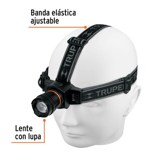 Foto 2 | Linterna de Minero Truper LI-CA-340R color Negro 1 LED 340 LM Recargable