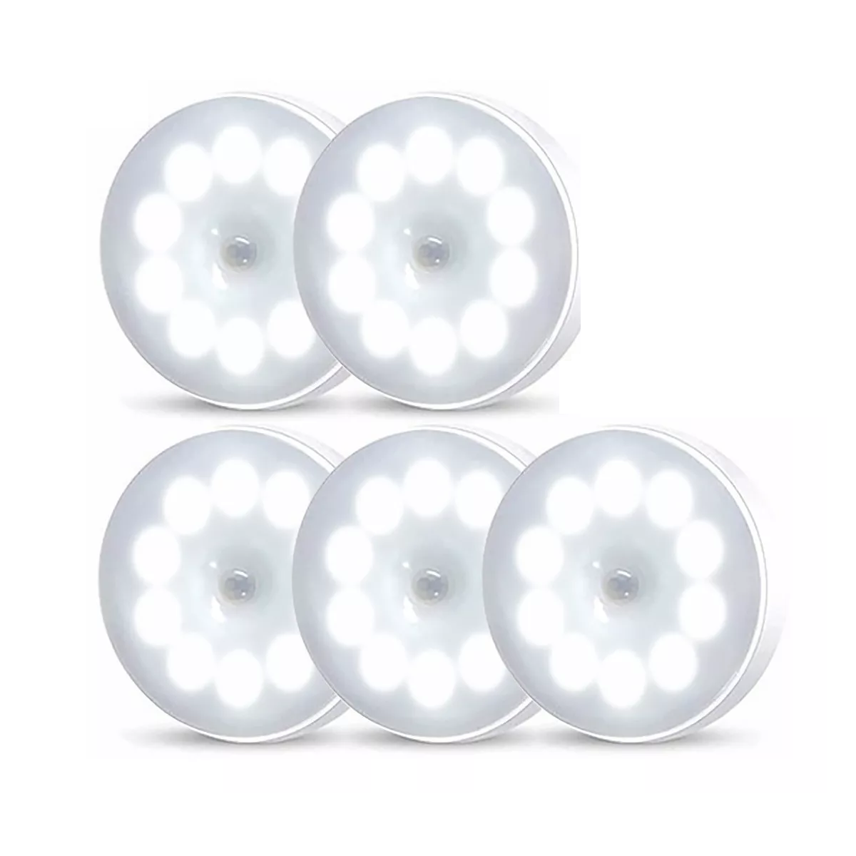 Set Luces de Emergencia Sensor de Movimiento Recargables 5 Pieza Eo Safe Imports color Blanco