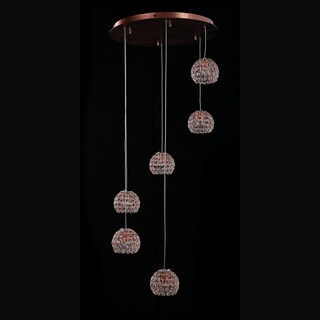 Foto 3 | Candil Gamalux Globo Gor130 6 Luces Oro Rosado