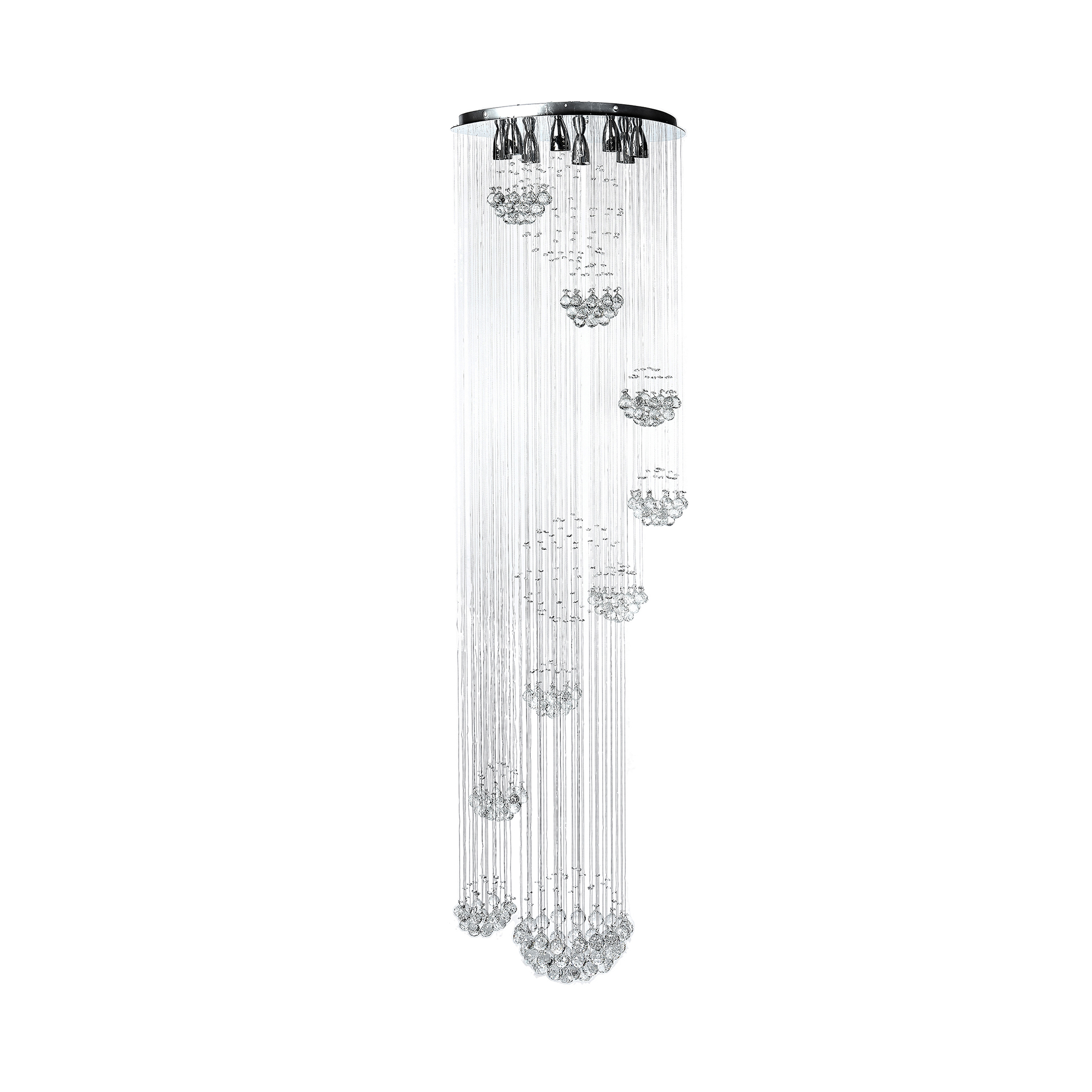 Candil Colgante Gamalux William Krystal Triple Esferas con Esfera de 8 Luces