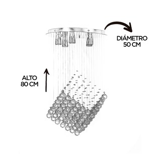 Foto 3 | Candil Colgante Gamalux Williams Krystal Quadro de 5 Luces