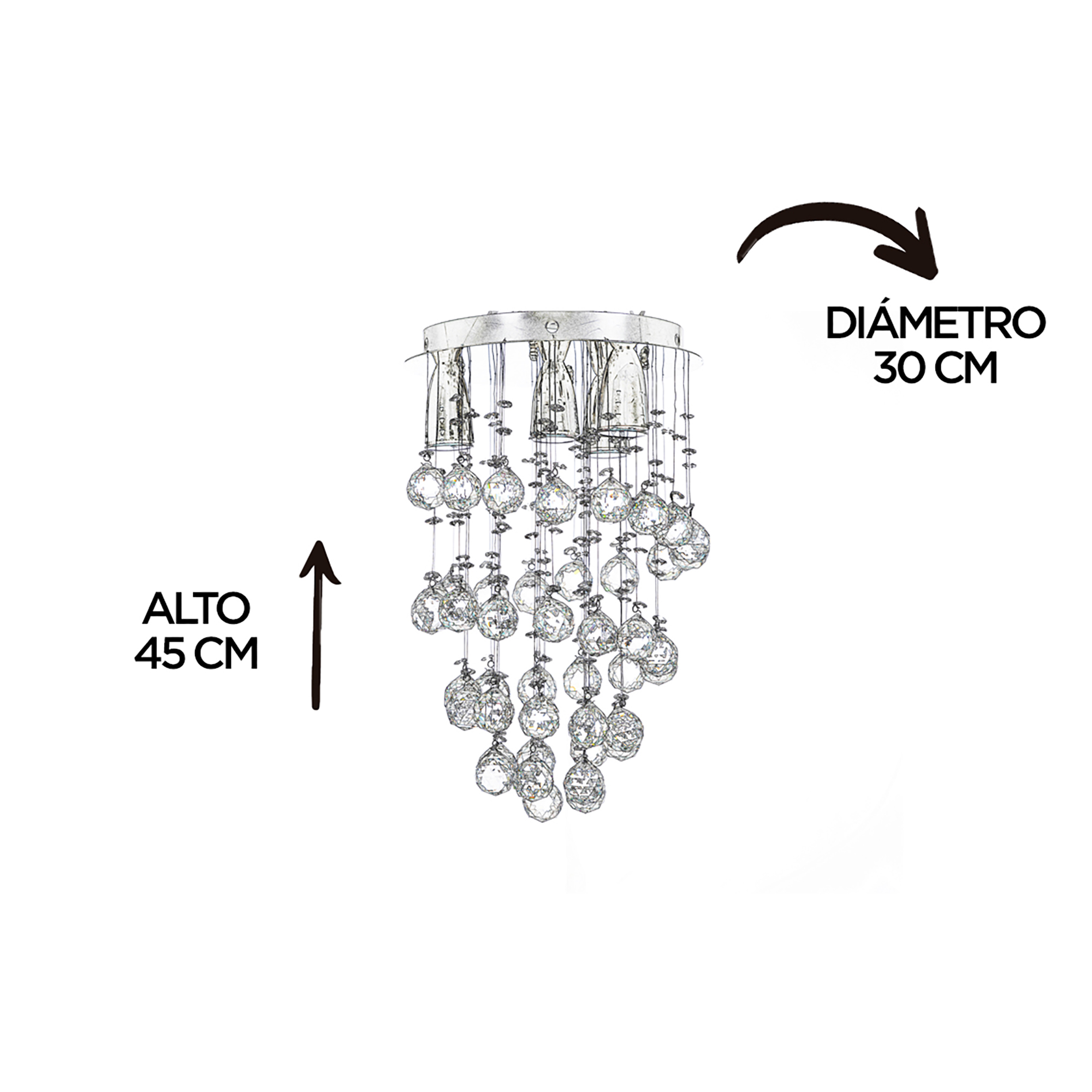 Foto 5 | Candil Colgante Gamalux Williams Krystal Cascada de 4 Luces