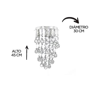 Foto 5 | Candil Colgante Gamalux Williams Krystal Cascada de 4 Luces