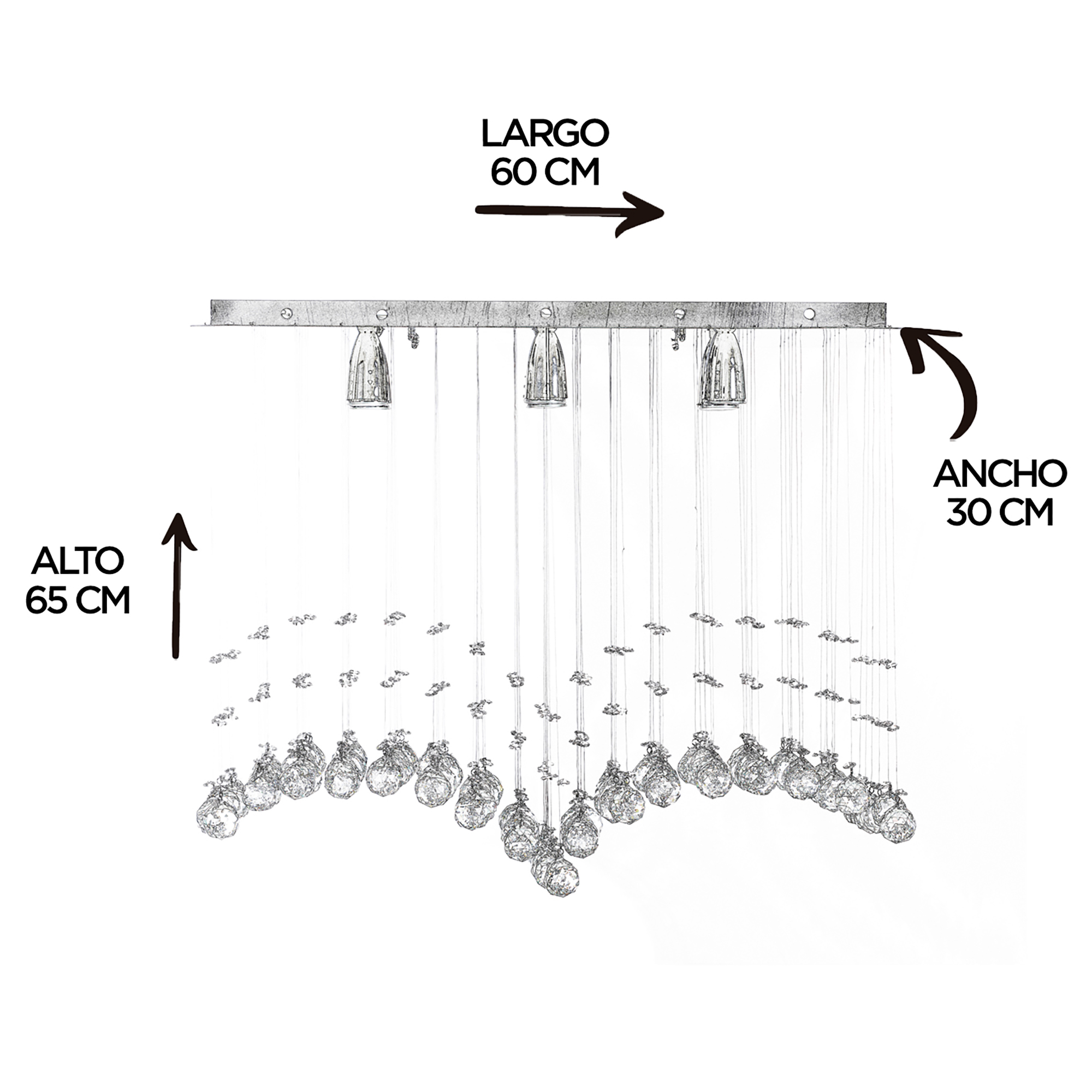 Foto 6 | Candil Colgante Gamalux William Krystal 6 Luces Gaviota 60 cm