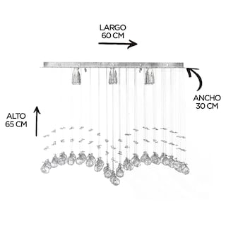 Foto 6 | Candil Colgante Gamalux William Krystal 6 Luces Gaviota 60 cm
