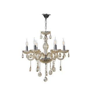 Foto 1 | Candil Colgante Gamalux Palace Cristal Ámbar De 6 Luces