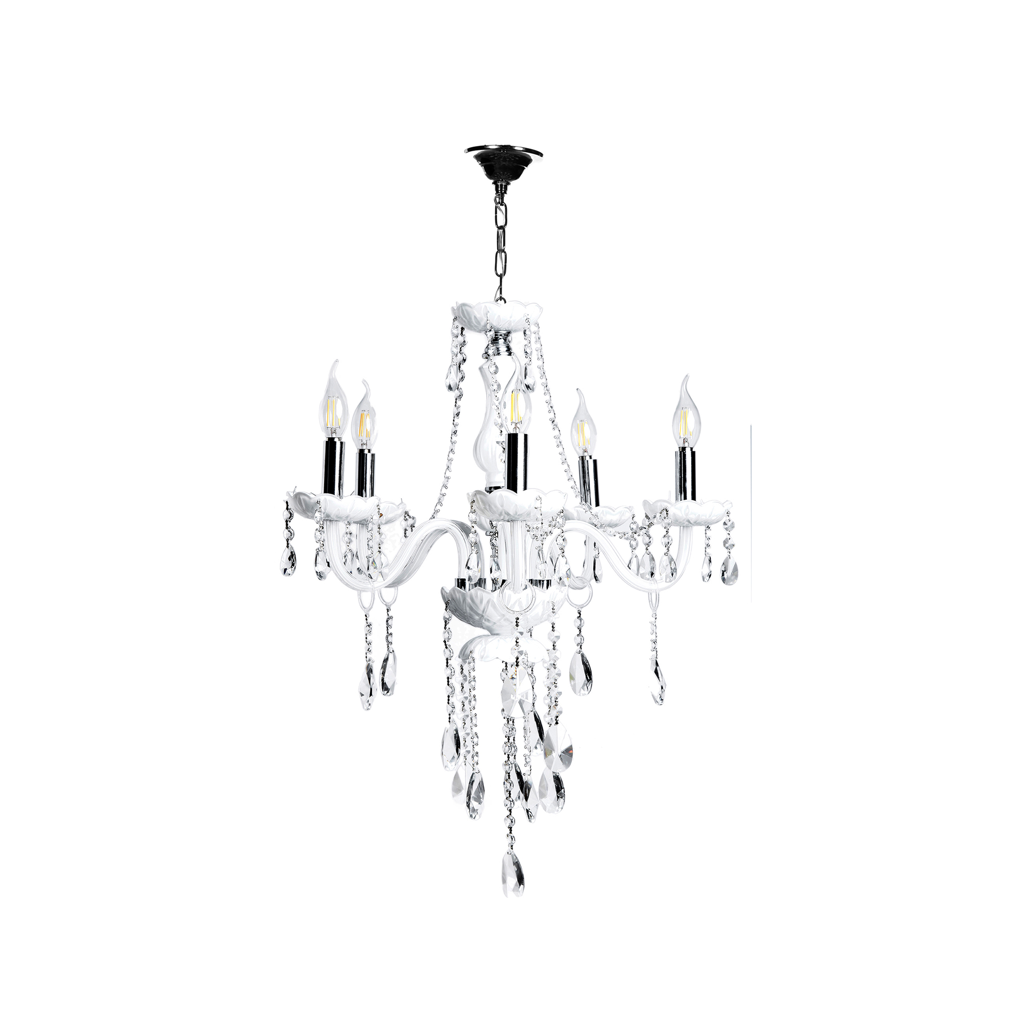 Foto 1 | Candil Colgante Gamalux Palace Cristal Blanco de 5 Luces