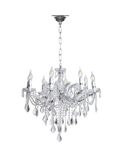 Foto 1 | Candil Colgante Gamalux María Theresa Cristal de 8 Luces Cromado