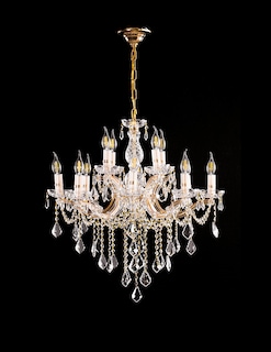 Foto 3 | Candil Colgante Gamalux María Theresa Cristal de 12 Luces Dorado