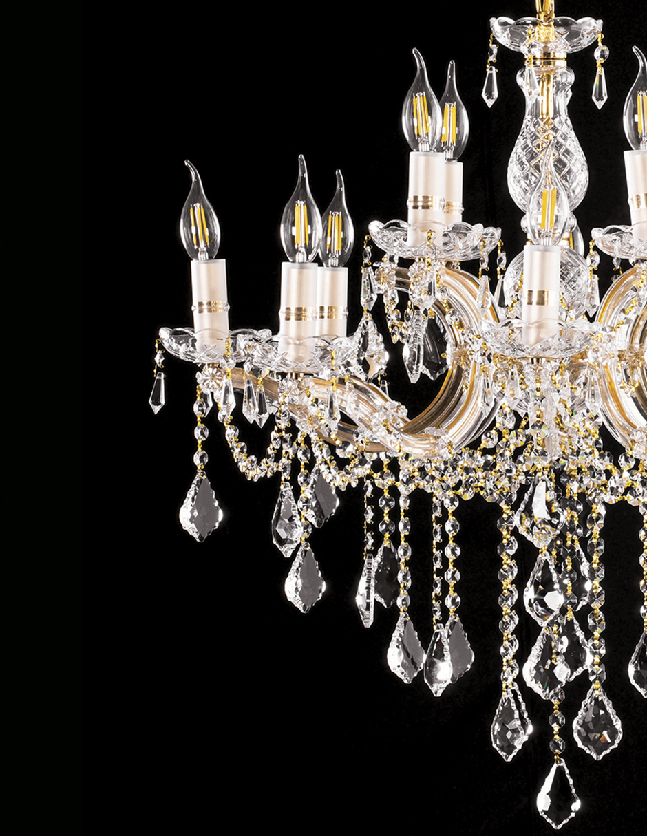 Foto 4 | Candil Colgante Gamalux María Theresa Cristal de 12 Luces Dorado