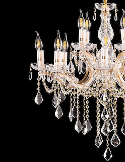 Foto 4 | Candil Colgante Gamalux María Theresa Cristal de 12 Luces Dorado