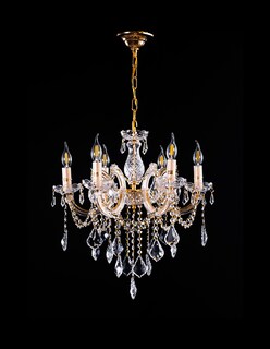 Foto 3 | Candil Colgante Gamalux María Theresa Cristal de 6 Luces Dorado