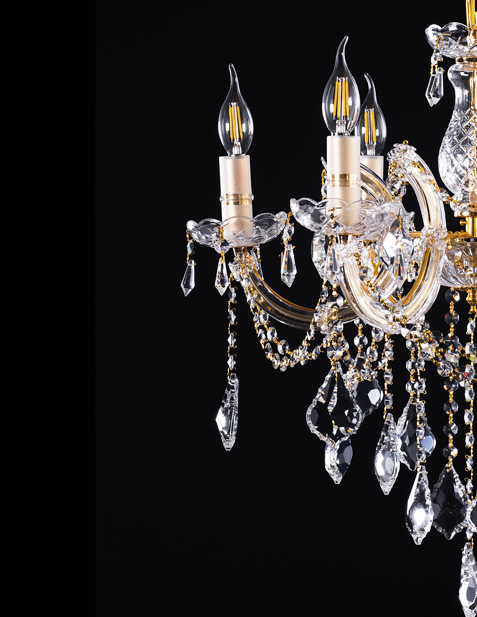 Foto 4 | Candil Colgante Gamalux María Theresa Cristal de 6 Luces Dorado