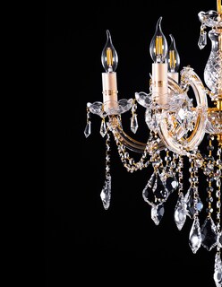 Foto 4 | Candil Colgante Gamalux María Theresa Cristal de 6 Luces Dorado