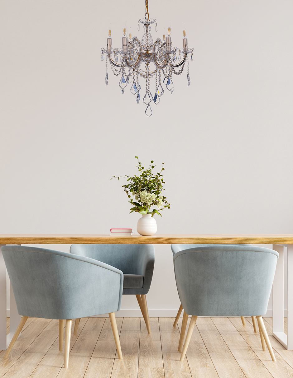 Foto 6 | Candil Colgante Gamalux María Theresa Cristal de 6 Luces Dorado