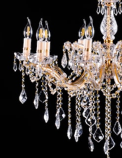 Foto 4 | Candil Colgante Gamalux María Theresa Cristal de 10 Luces Dorado