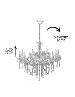 Foto 5 | Candil Colgante Gamalux María Theresa Cristal de 10 Luces Dorado