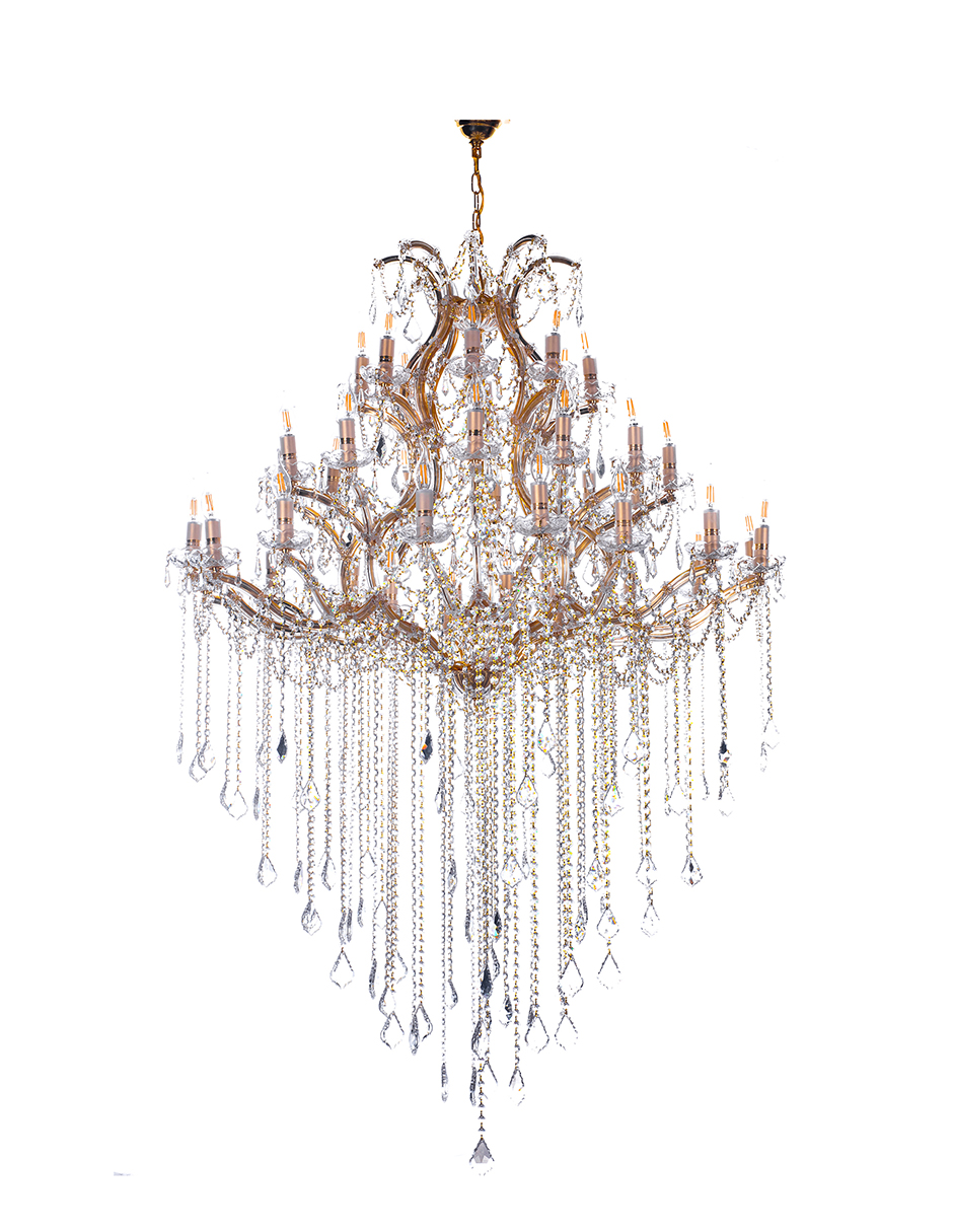 Foto 1 | Candil Colgante Gamalux María Theresa Cristal de 40 Luces Dorado