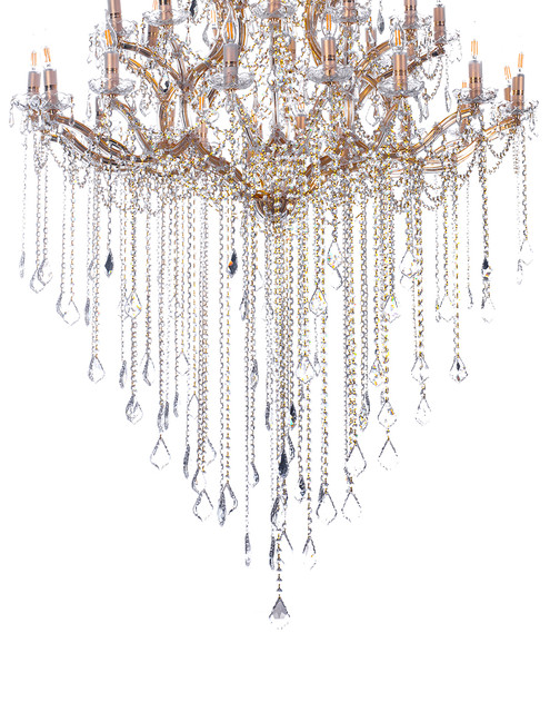 Foto 2 | Candil Colgante Gamalux María Theresa Cristal de 40 Luces Dorado