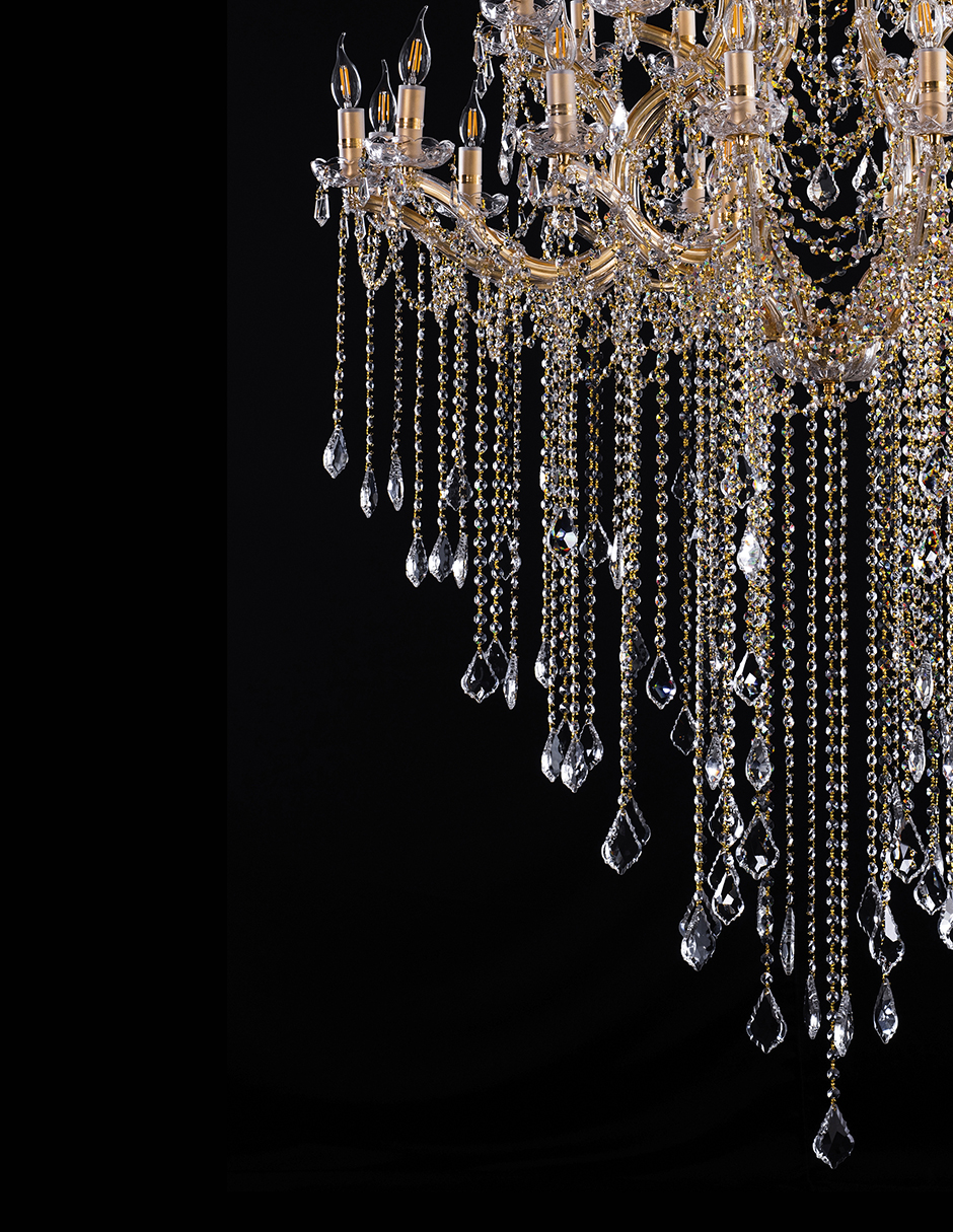 Foto 4 | Candil Colgante Gamalux María Theresa Cristal de 40 Luces Dorado