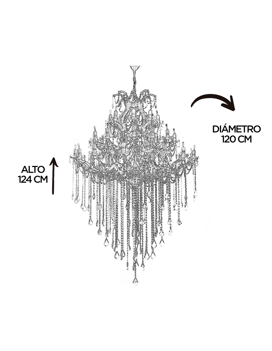 Foto 5 | Candil Colgante Gamalux María Theresa Cristal de 40 Luces Dorado