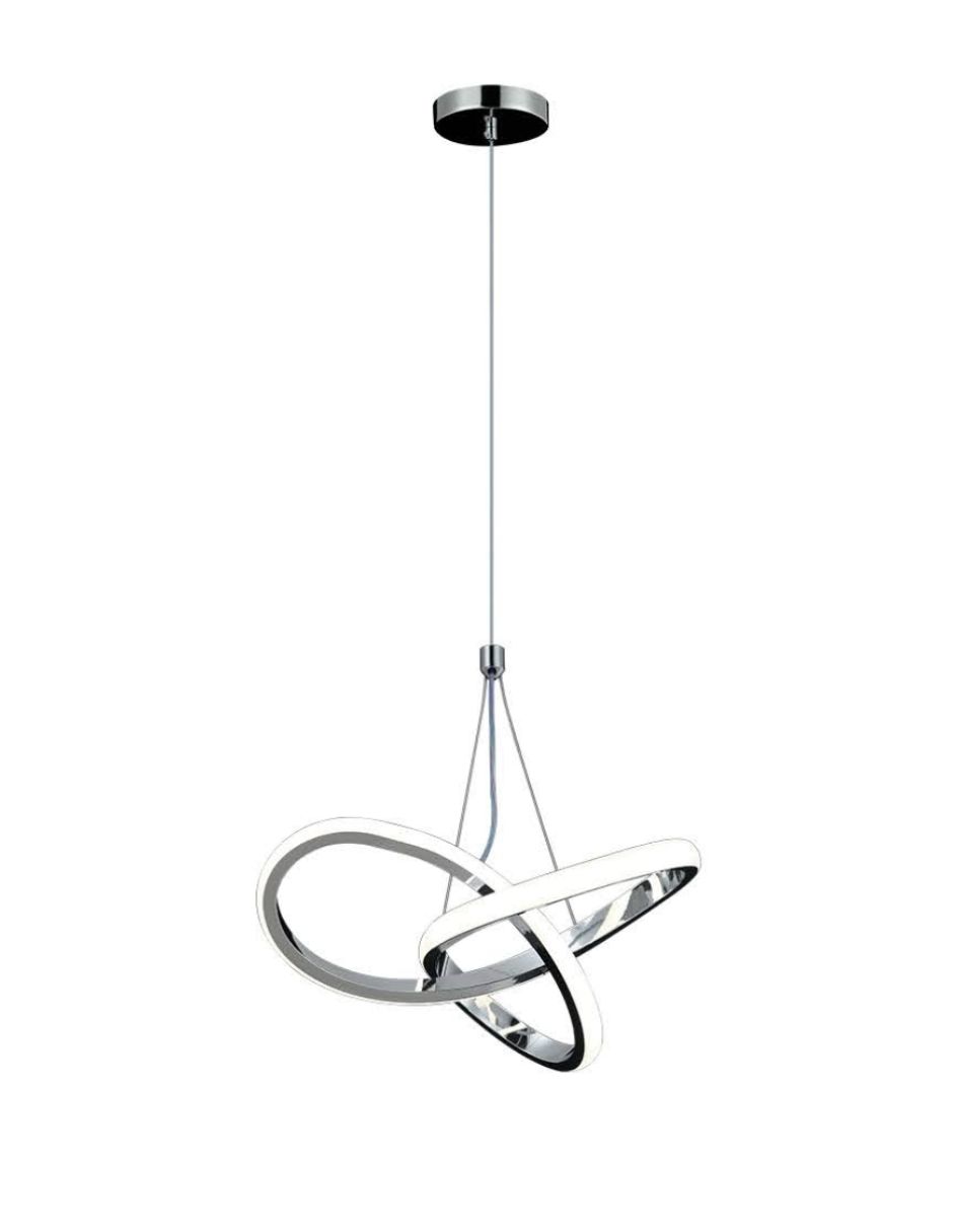 Foto 1 | Lámpara Iluminación Luz Vic Infinitum Doble Círculo Cromo