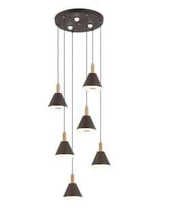 Foto 1 | Lampara Colgante Cono 6 Luces