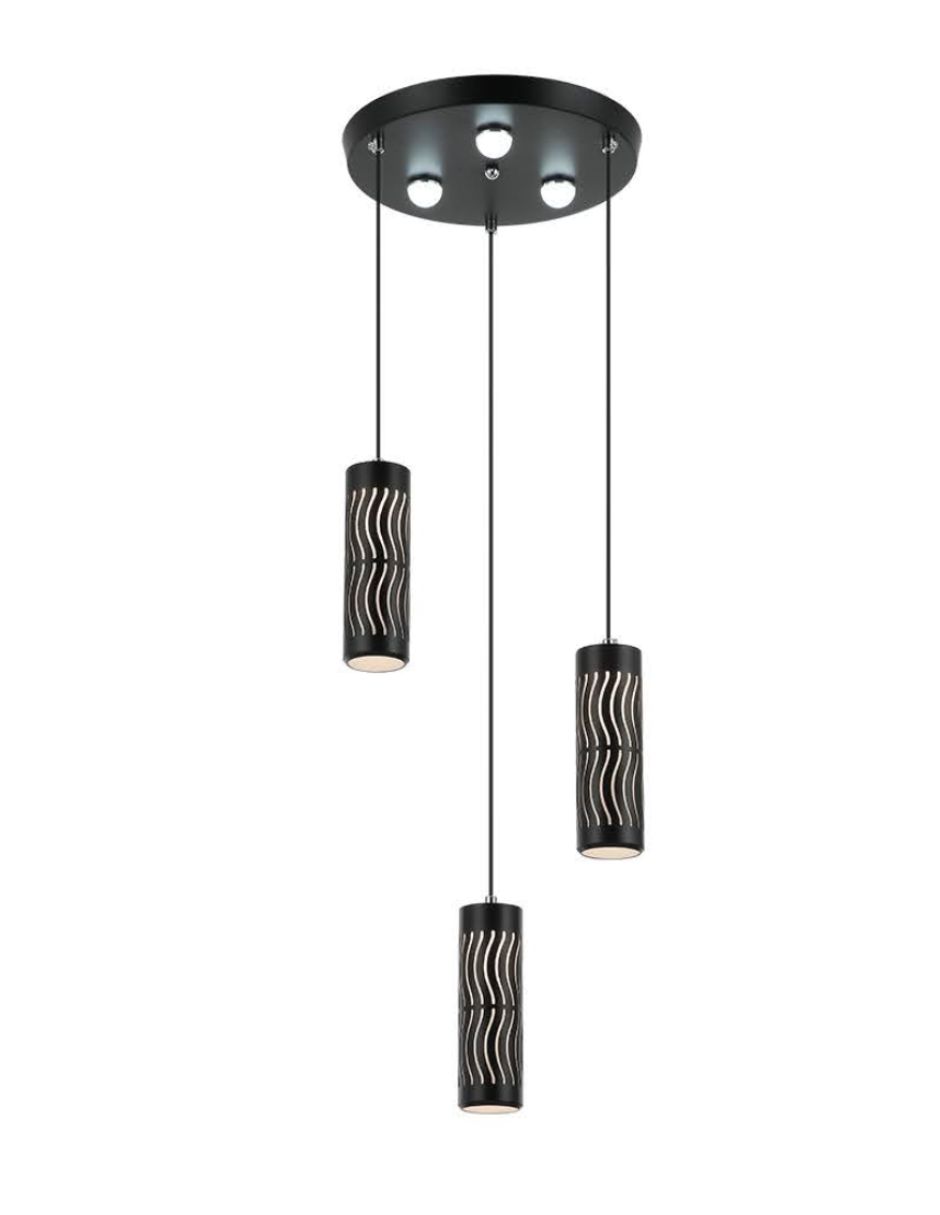 Foto 1 | Lampara Colgante Cilindro 3 Luces