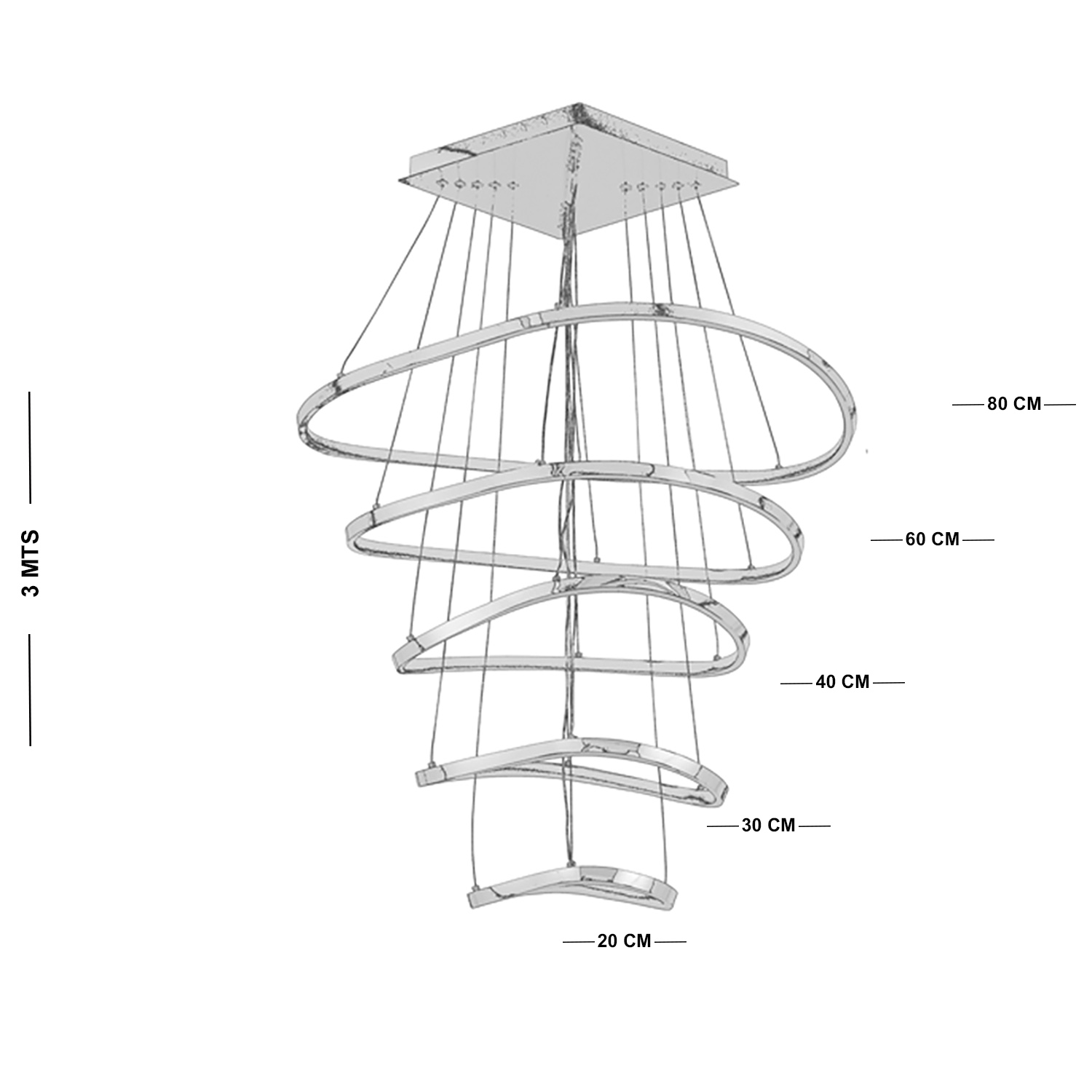 Foto 5 | Lámpara Candil Colgante Led Ripple Luxica Lighting Dorado