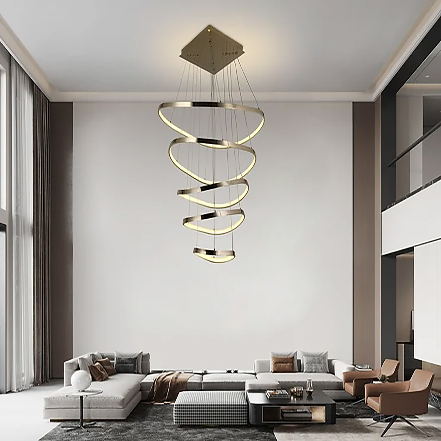 Foto 6 | Lámpara Candil Colgante Led Ripple Luxica Lighting Dorado