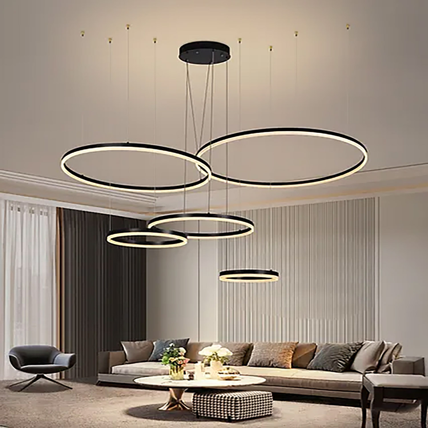 Foto 5 | Lámpara Candil Colgante Led Harmony Luxica Lighting Negro