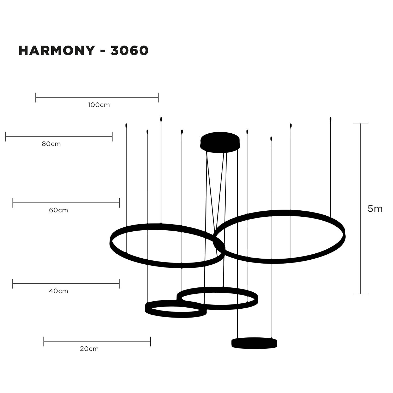 Foto 7 pulgar | Lámpara Candil Colgante Led Harmony Luxica Lighting Negro