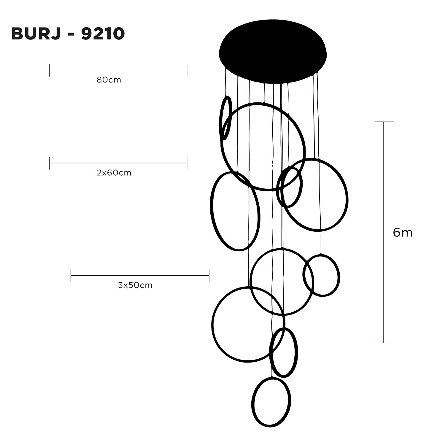 Foto 6 pulgar | Lámpara Colgante Led Burj Luxica Lighting Cromo