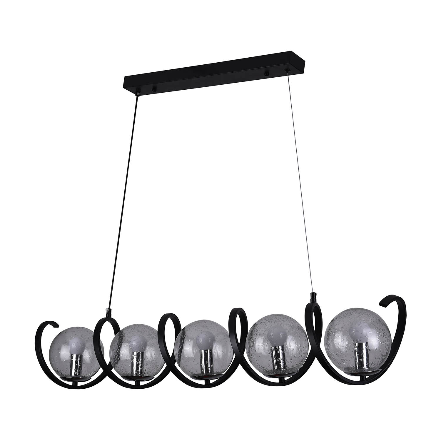 Foto 3 pulgar | Lámpara Candil Colgante Esferas De Cristal Larmes Luxica Lighting Negro Cromo