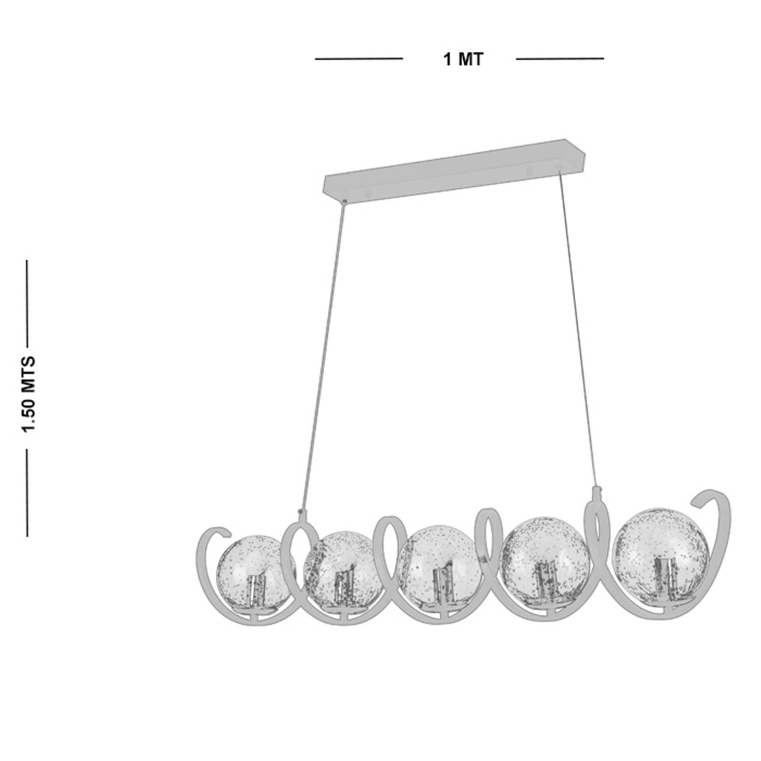 Foto 4 pulgar | Lámpara Candil Colgante Esferas De Cristal Larmes Luxica Lighting Negro Cromo