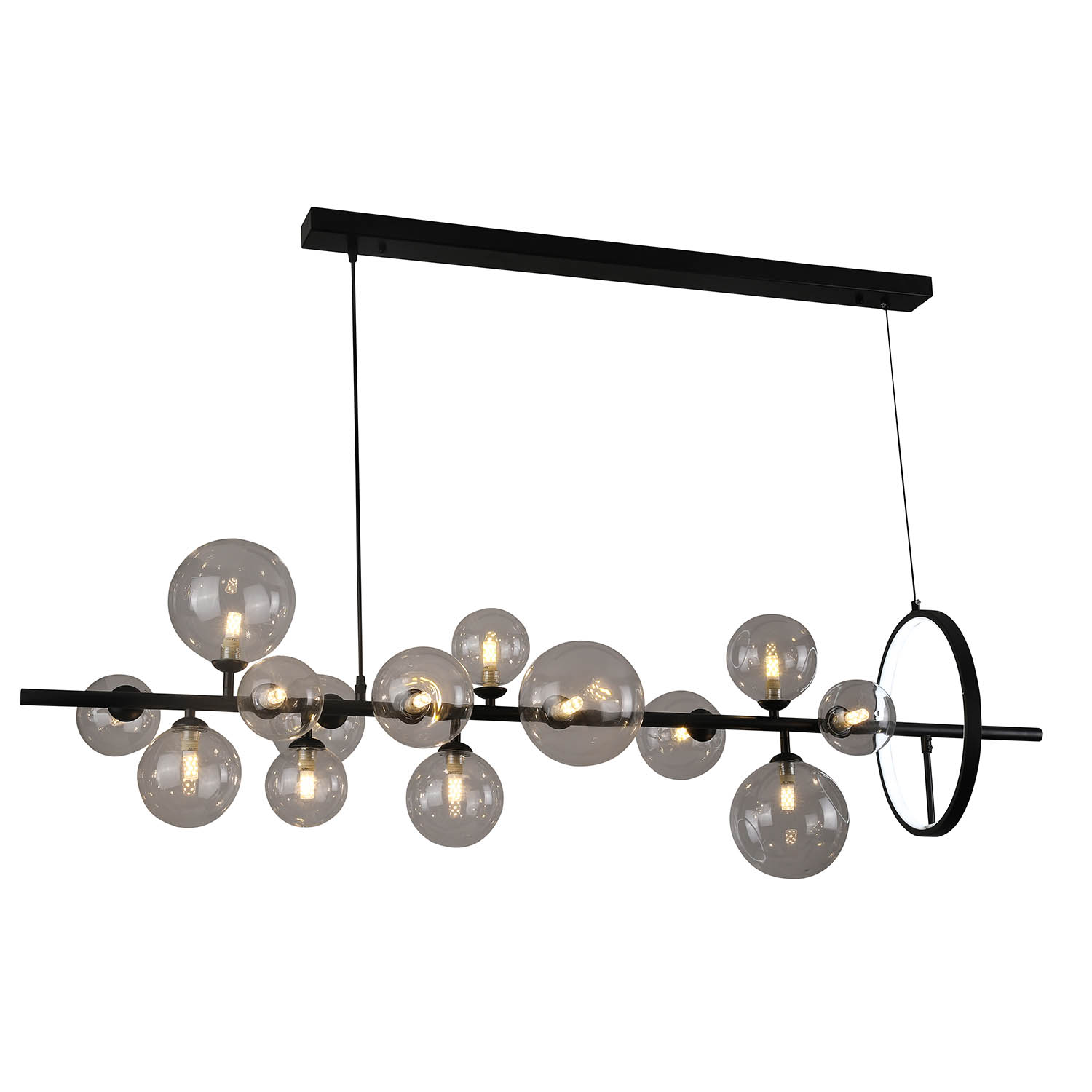 Lámpara Candil Colgante Bulbo Led Paulo Luxica Lighting Negro