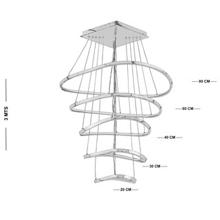 Foto 5 | Lámpara Candil Colgante Led Ripple Luxica Lighting Cromo