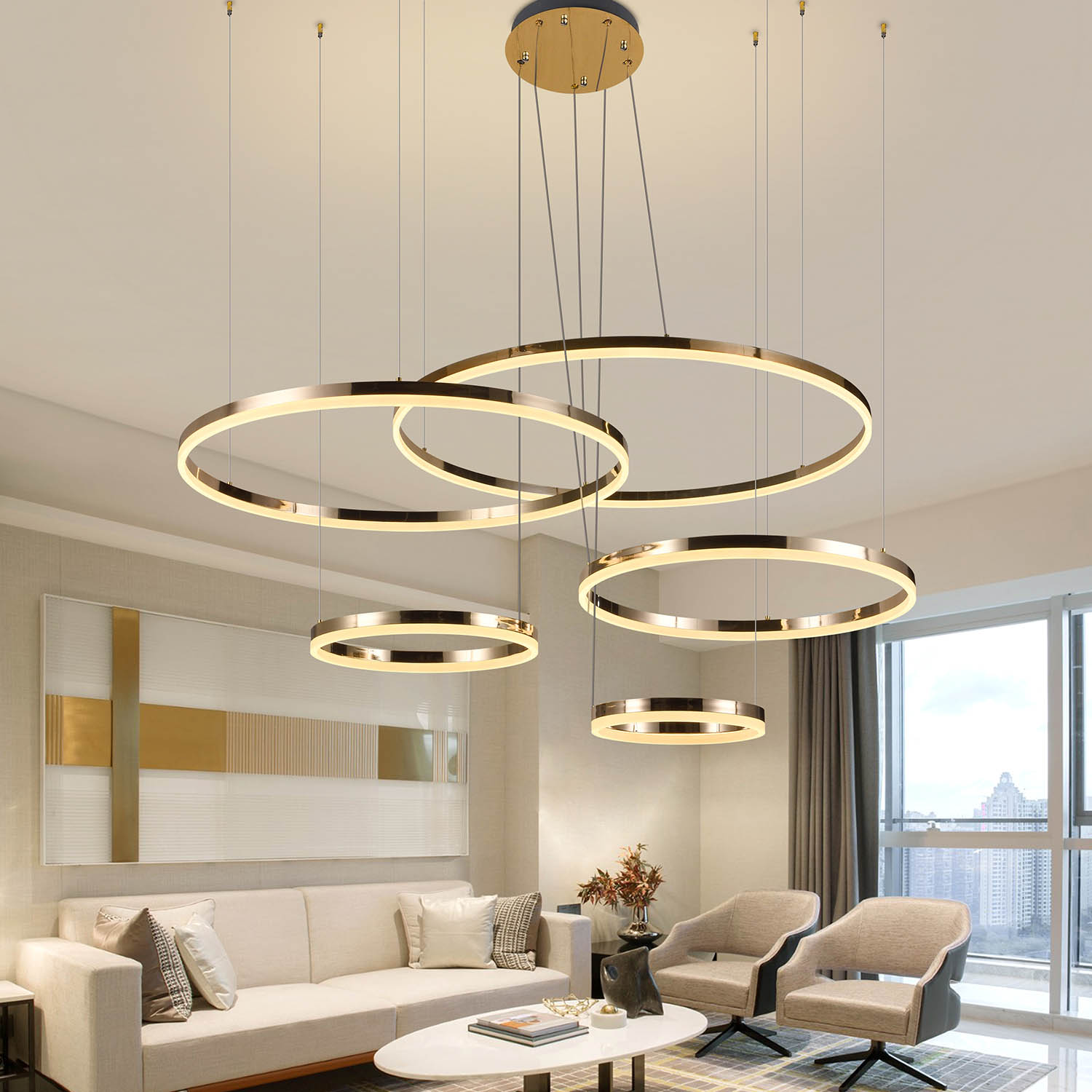 Foto 6 pulgar | Lámpara Candil Colgante Led Harmony Luxica Lighting Dorado