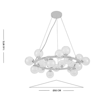 Foto 5 | Lampara Candil Colgante Esferas De Cristal Donna Luxica Lighting Negro