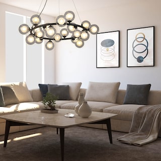 Foto 6 | Lampara Candil Colgante Esferas De Cristal Donna Luxica Lighting Negro