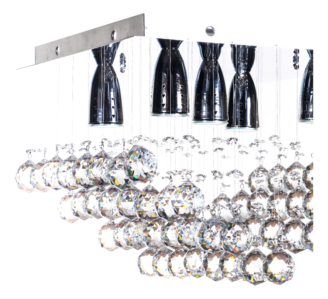 Foto 2 | Candil Colgante Gamalux Williams Krystal Plafón De 5 Luces