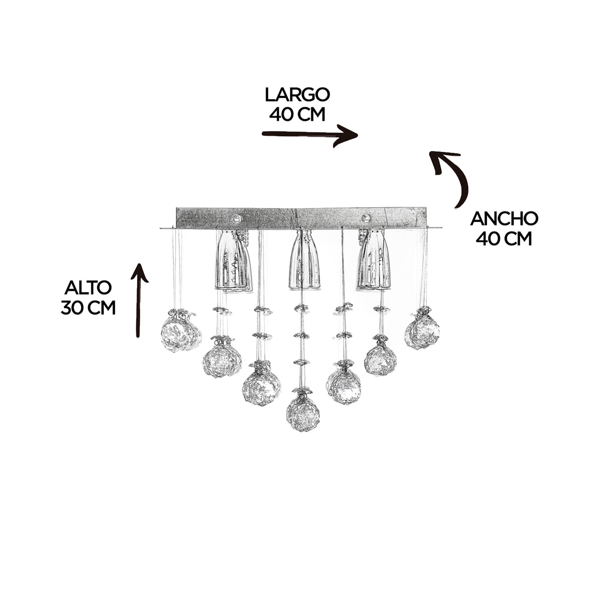 Foto 5 | Candil Colgante Gamalux Williams Krystal Plafón De 5 Luces