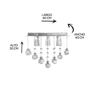 Foto 5 | Candil Colgante Gamalux Williams Krystal Plafón De 5 Luces