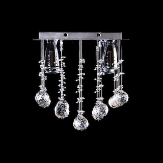 Foto 3 | Candil Colgante Gamalux Williams Krystal Plafón De 4 Luces