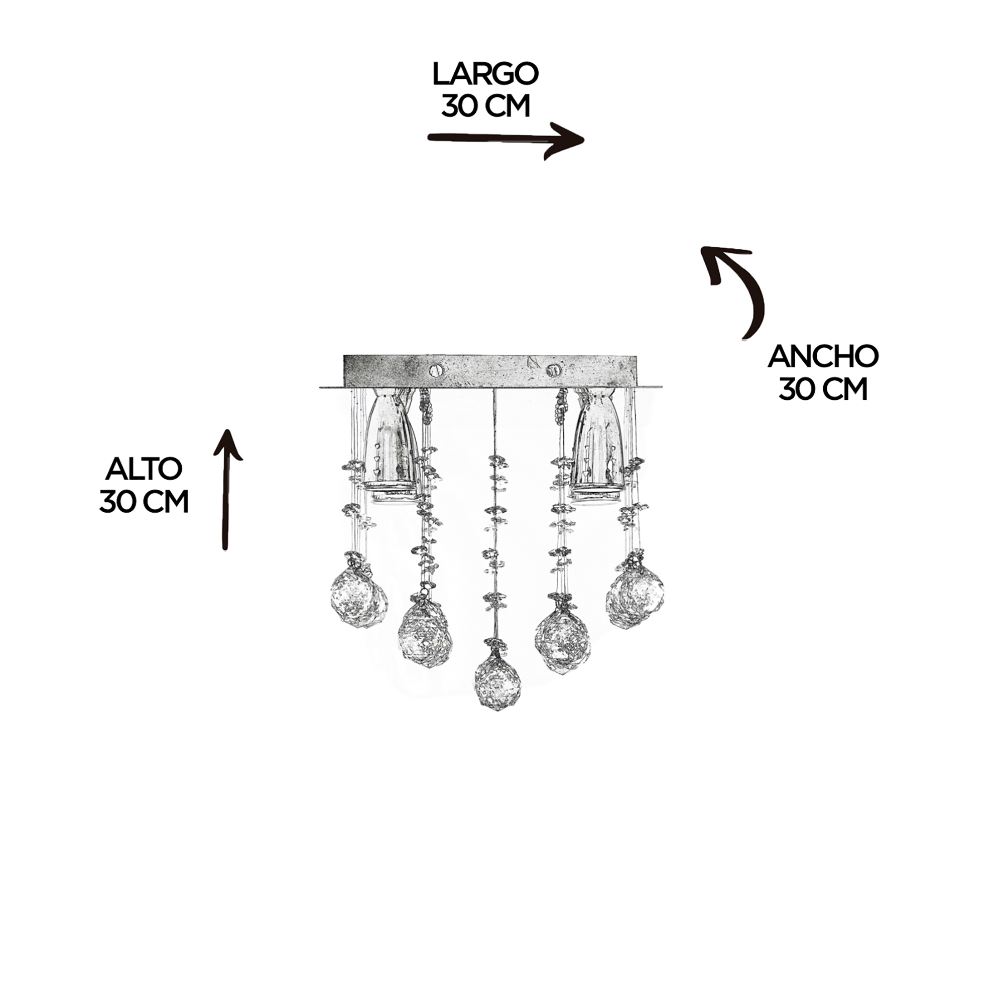 Foto 5 | Candil Colgante Gamalux Williams Krystal Plafón De 4 Luces